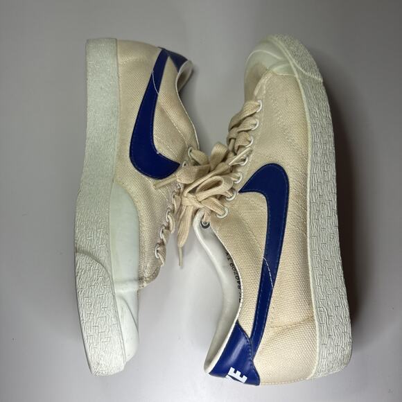 Vintage Nike Shoes Mens Size 7.5 White Blue Waffle Canvas Made In Korea 70s 80s main image 6